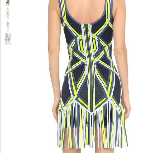 Hervé Léger in blue combo with neon accent - Picture 4 of 13